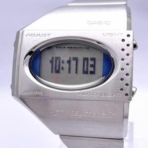 希少 CASIO カシオ META メタ psychedelia ME-100 腕時計 ウォッチ クォーツ quartz クロノグラフ 銀 シルバー P154の画像1