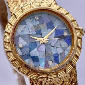 ELNARD エルナード EL3002 腕時計 ウォッチ クォーツ quartz 天然ダイヤ オパール文字盤 OPAL DIAMOND 金 ゴールド P179の画像4