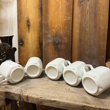 5個セット 六角形 陶器 珈琲 コーヒー 白磁 アンティーク マグカップ カップ ビンテージ シンプル カフェ雑貨 ティーカップ 薄造り 蔵出し _画像6