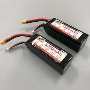 【在庫処分】◆新品・格安 2本セット◆ 6s 22.2v 5200mah 60C~120Cリポバッテリー　550～800クラスなど対応 @02