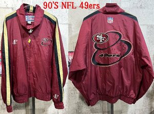 90'S LOGO ATHLETICS NFL サンフランシスコ 49ers ナイロン ジャケット L ウインドブレーカー