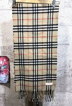 美品 バーバリー Burberry's カシミア マフラー ノバチェック_画像1