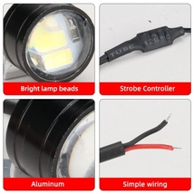 12V LED ストロボ ライト 2球 金具付き フラッシュ 点滅 ホワイト 白 フォグ バックランプ 補助灯 ナンバー灯 ライセンスランプ 汎用_画像8