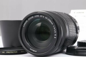 【 美品 | 動作保証 】 Canon EF-S55-250mm F4-5.6 IS II 【 純正レンズフード・レンズプロテクター 追加付属 】