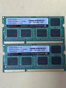 Panram DDR3 PC3-12800 CL11 4G×2枚(8GB)