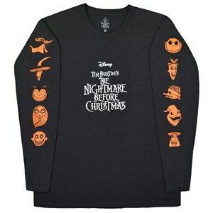 THE NIGHTMARE BEFORE CHRISTMAS ナイトメアービフォアクリスマス All Characters Orange ロングスリーブ Tシャツ Lサイズ オフィシャル