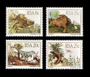 Dα67y1-10s　南アメリカ1982年　恐竜・動物・4枚完　MNH/A　