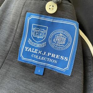 極美品/希少L! ジェイプレス×YALE Collection J.PRESS テーラードジャケット アンコン メンズ L ネイビー パイピング リネン混 段返りの画像6