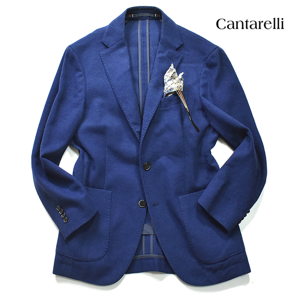 [定価12万] 伊 カンタレリ Cantarelli 名作 プラネットジャージー ジャケット 44 メンズS 紺 ネイビー ストレッチ beams イタリア製