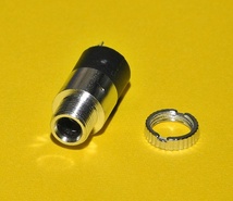 3.5mmステレオミニジャック パネル取付用 メス ストレートタイプ 全長22.7mm 外径8mm 穴あけ寸法はΦ6mm M6 3極_画像1