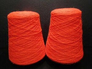  knitting wool * wool 100%* orange * same 2 sphere set 1kg S-004