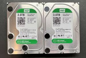 WD Western Digital WD30EZRX 3TB 3.5インチ SATA HDD ２個セット!