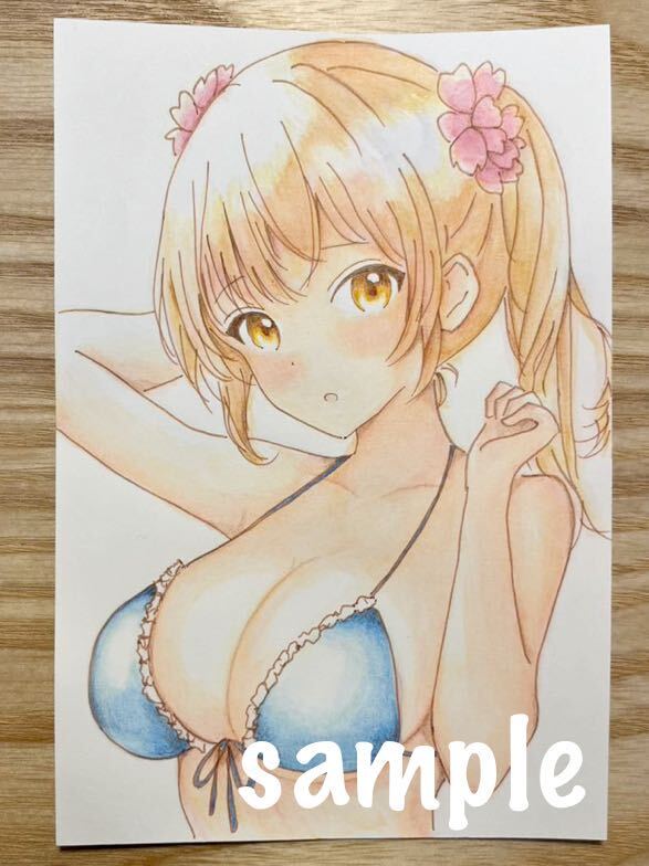 Original ◆ Hand-drawn illustration ◆ Girl [Postcard size], comics, anime goods, hand drawn illustration