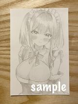 オリジナル　手描きイラスト　女の子 【ハガキサイズ】鉛筆画 NB_画像2