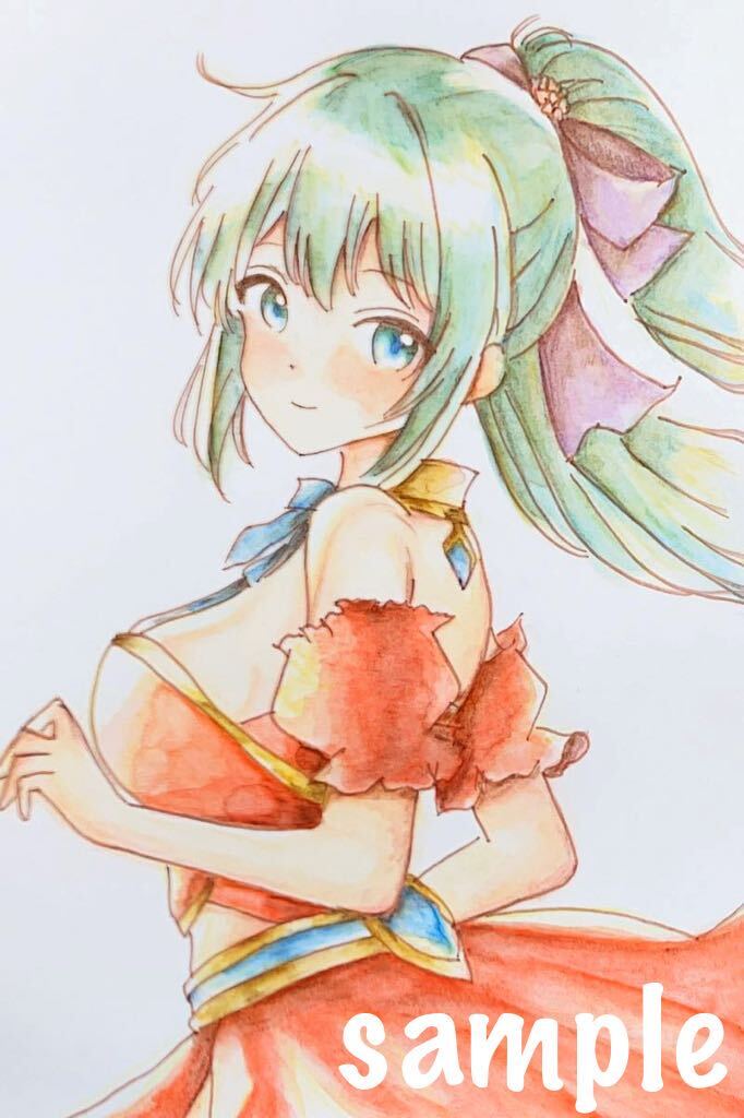 Illustrations dessinées à la main Doujin ◆ FF6 ◆ Tina [Format carte postale] Aquarelle, des bandes dessinées, produits d'anime, illustration dessinée à la main