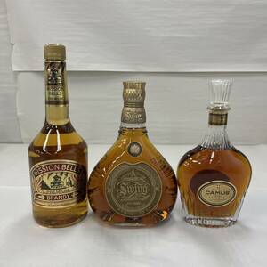 S15443(034)-409/OY3000　酒　※同梱不可　３本まとめ　MISSION BELLS　PREMIUM BRANDY/JOHNNIE WALKER Swing/COGNAC CAMUS RESERVE