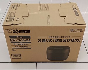 【未使用】象印 1升炊き 炊飯器 圧力IH炊飯ジャー 極め炊き NW-YA18-BA ブラック