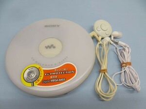 CD-R/RW対応★SONY D-EJ002 ポータブルCDプレーヤー ホワイト WALKMAN ソニー ウォークマン リモコン/イヤホン/電池付 動作品 92054★！！