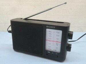 ★SONY ICF-506 ポータブルラジオ ブラック FM/AM 20年製 ソニー 電源コード付き 動作品 92490★！！