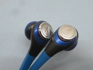 ★Audio-Technica ATH-CKS550X インナーイヤーヘッドホン ブルー iPod/iPhone/iPad専用 オーディオテクニカ イヤホン 動作品 92630③★！！