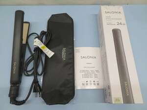 ■SALONIA SL-0045GO ストレートヘアアイロン GOLD 24㎜ サロニア ポーチ 取扱説明書 元箱付き 動作品 92598■！！