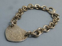 925/STERLINGSILVER★Tiffany＆Co. ブレスレット ハートタグ PLEASE RETURN TO 重量24g ティファニー スターリングシルバー 92841★！！_画像1