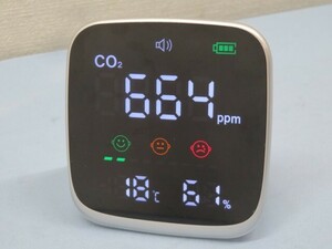 ■二酸化炭素測定器 CO2モニター CO2濃度測定器 USB充電ケーブル付き USED 92891■！！