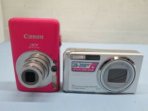 2台セット/1000万画素★Canon/RICOH IXY DIGITAL 110 IS/Caplio R3 コンパクトデジタルカメラ キャノン リコー ジャンク 93006③★！！