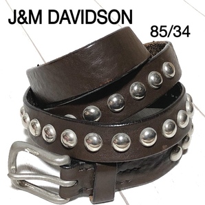 J&M DAVIDSON ジェイアンドエムデヴィッドソン スタッズ レザーベルト 85/34 の画像1