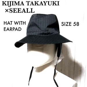 KIJIMA TAKAYUKI×SEEALL Wネーム ハット 未使用 キジマタカユキ シーオール HAT WITH EARPAD 