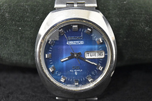 【光成】アンティーク腕時計「SEIKO　５ACTUS・SS・25JEWELS」稼働品・6105～7590・純正ベルト・9面カットガラス