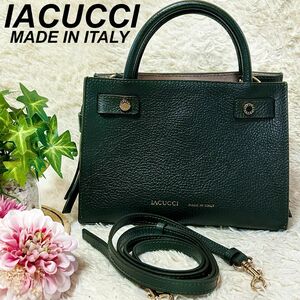 美品　IACUCCI イアクッチ　ミニトート　2way バッグ　本革　イタリア製　ゴールド金具 