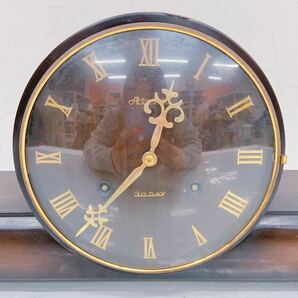 3B020 Aichi 愛知時計 置き時計 昭和レトロ 手巻き ゼンマイ式 アンティーク 30DAY の画像7