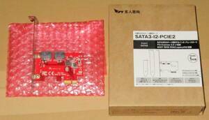 玄人志向　SATA3-I2-PCIE2 　ASM1061搭載　内臓SATAポート増設ボード