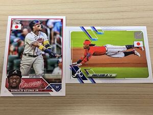 MLB祭り! topps BRAVES RONALD ACUNA JR. 2枚セット Japan edition 2023 2021 レギュラーカード ブレーブス アクーニャJr.