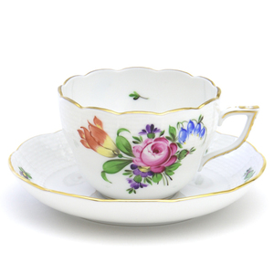 Art Auction Herend Multipurpose Cup & Saucer Tulip Bouquet (BT-1) Hand Painted Porcelain Tableware Coffee/Tea Cup Tableware Made in Hungary Brand New Herend, tea utensils, Cup and saucer, coffee, For both tea and tea
