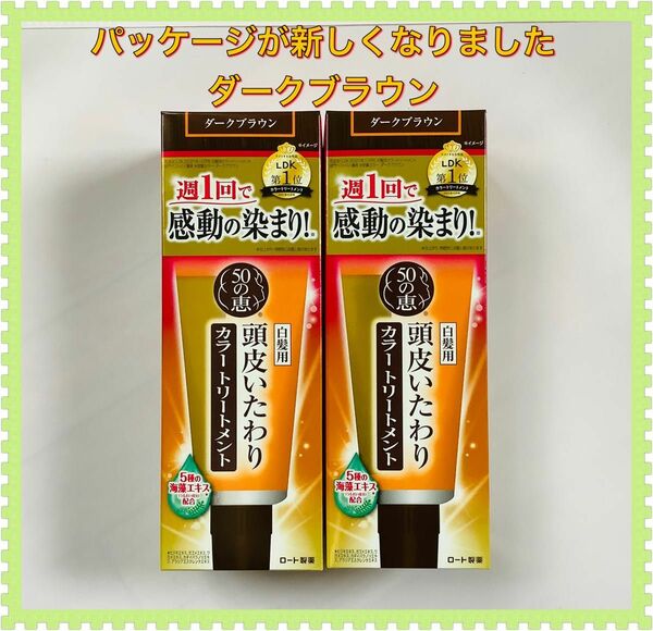 50の恵　頭皮いたわりカラートリートメント　150g ダークブラウン　2箱