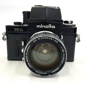 [動作品] Minolta X1 35mm Film Camera MC W.ROKKOR-SG 28mm f3.5 Lens ミノルタ フィルムカメラ レンズセット