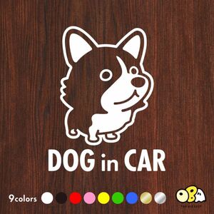 DOG IN CAR/コーギーC カッティングステッカー KIDS IN CAR・BABY IN CAR・SAFETY DRIVE