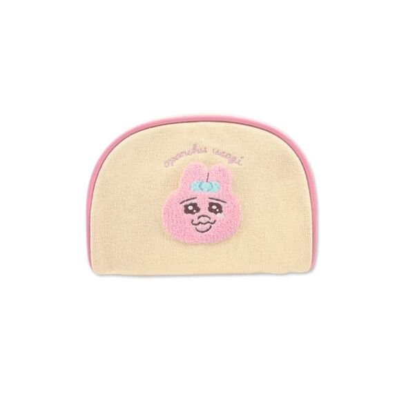 おぱんちゅうさぎ サガラ刺繍ラウンドポーチ ベージュ