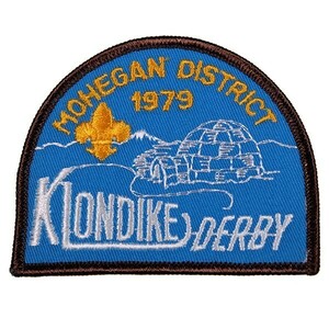 LJ04 70s MOHEGAN DISTRICT KLONDIKE DERBY 1979 ボーイスカウト BSA ビンテージ ワッペン パッチ アメリカ 米国 USA 輸入雑貨