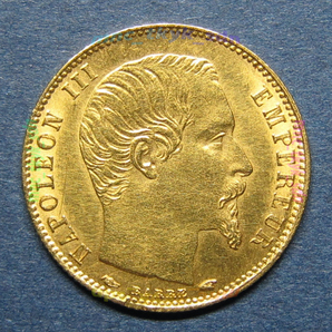 フランス ナポレオン3世 5フラン金貨 1855Aの画像1