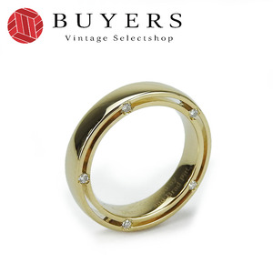  used Damiani ring * ring D side K18YG diamond approximately 5.4g Gold #6.5 jewelry lady's woman 