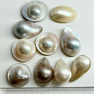 変形!!［マベパール10点おまとめ40g］A 200ct ルース 裸石 宝石 ジュエリー jewelry Pearl マベ貝 半円真珠 ②