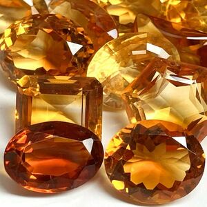 大量!!［天然シトリンおまとめ 300ct］M ルース 裸石 宝石 ジュエリー jewelry citrine 黄水晶 クォーツ DD5 ①