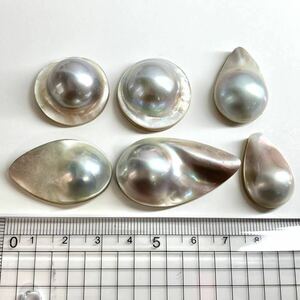 変形!!［マベパール6点おまとめ40g］M 200ct ルース 裸石 宝石 ジュエリー jewelry Pearl マベ貝 半円真珠 