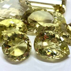 ［天然レモンクォーツ13点おまとめ300ct］M ルース 裸石 宝石 ジュエリー jewelry lemon yellow イエロー クリスタル crystal quartz 