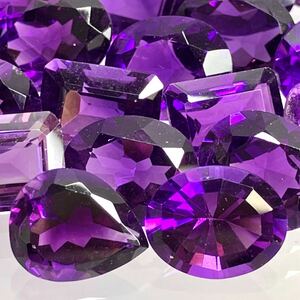 大量!!［天然アメジストおまとめ300ct］M ルース 裸石 宝石 ジュエリー jewelry amethyst 紫水晶 DB4