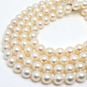 ［アコヤ本真珠ネックレス2点おまとめ］M 約106.8g 約8mm 珠パール pearl necklace accessory jewelry シルバー silver DA0