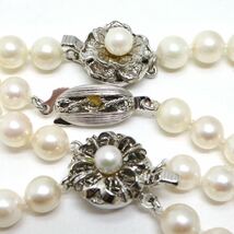 ［アコヤ本真珠ネックレス3点おまとめ］M 約98.3g 約8mm 珠パール pearl necklace accessory jewelry シルバー silver DA0_画像5